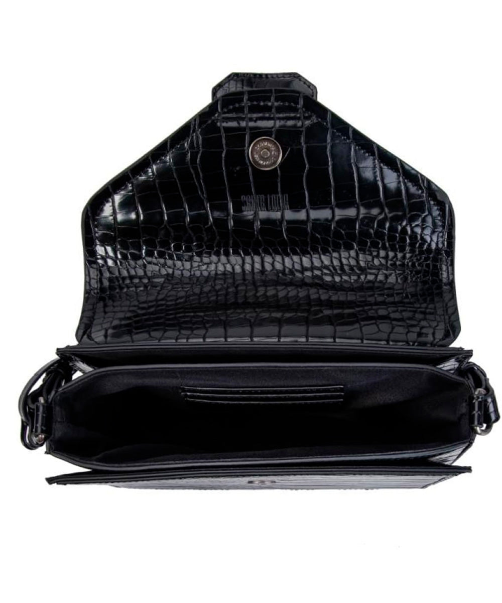 Bolsa Transversal Santa Lolla Preto Brilho