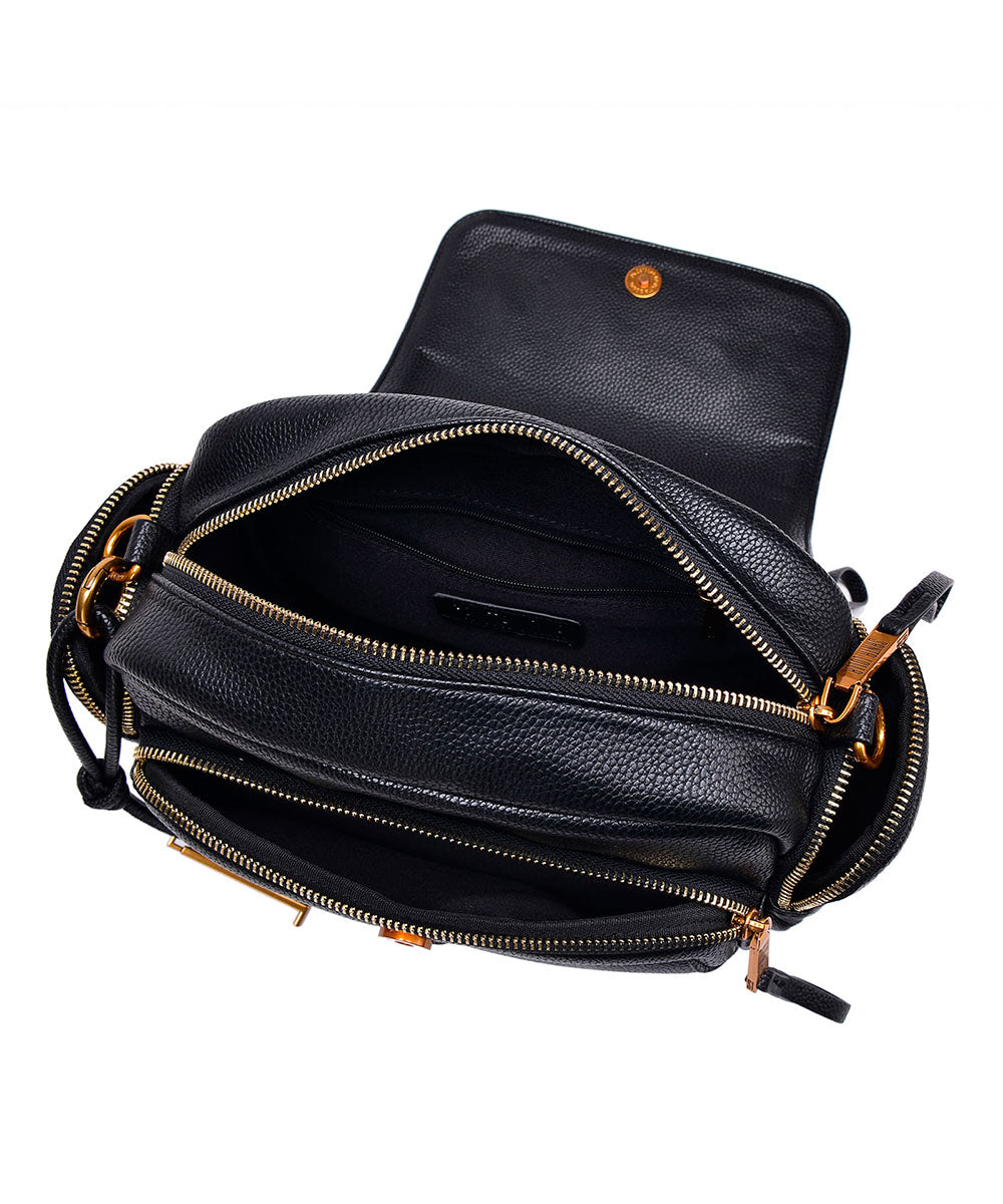 Bolsa Transversal Santa Lolla Preto Média Tramada