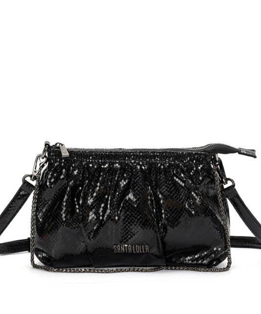 Bolsa Transversal Santa Lolla Preto Metalizado