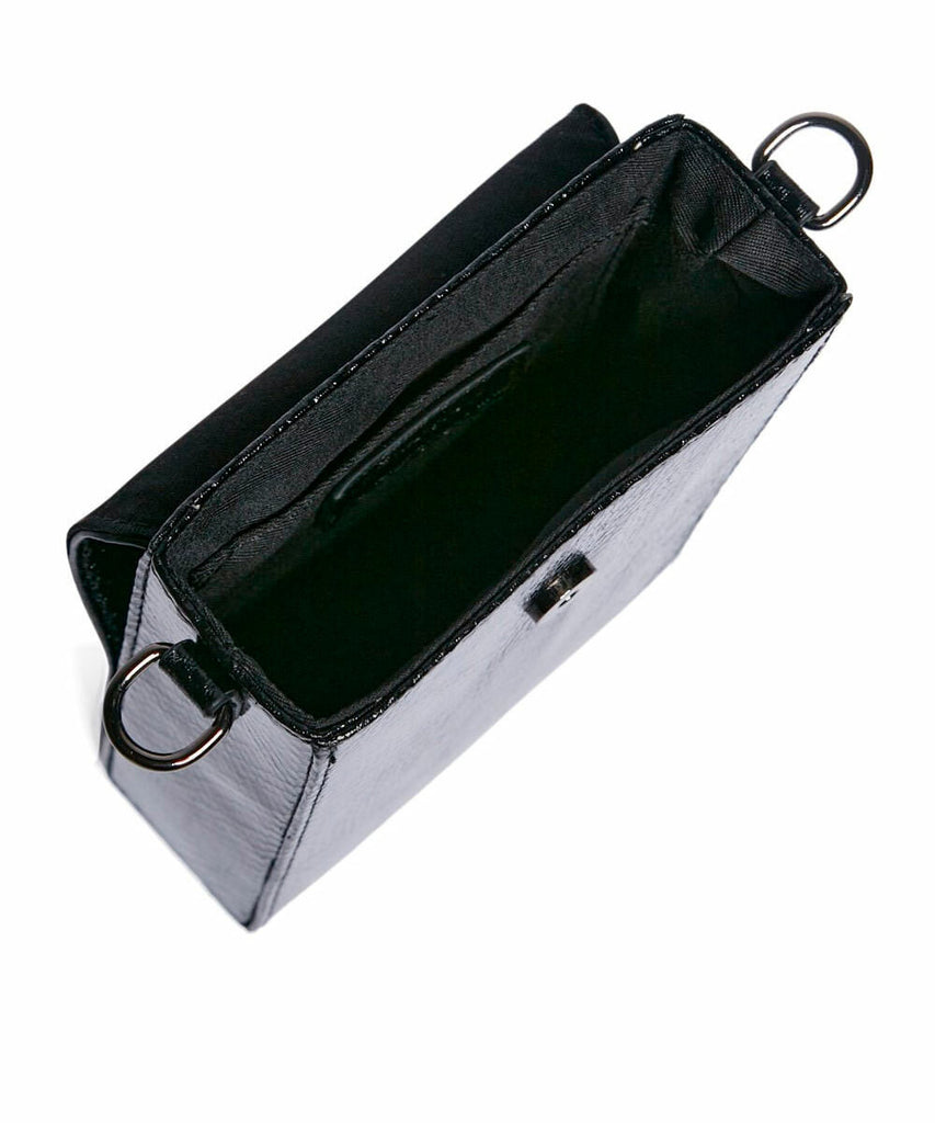 Bolsa Transversal Santa Lolla Preto Metalizado