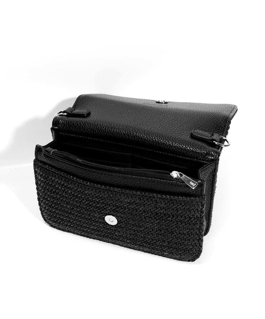 Bolsa Transversal Santa Lolla Preto Tramado Correntes