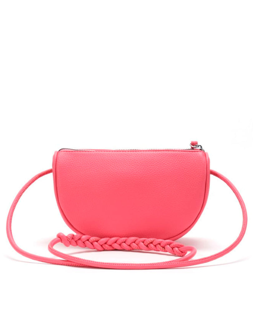 Bolsa Transversal Santa Lolla Rosa Hibisco Meia Lua