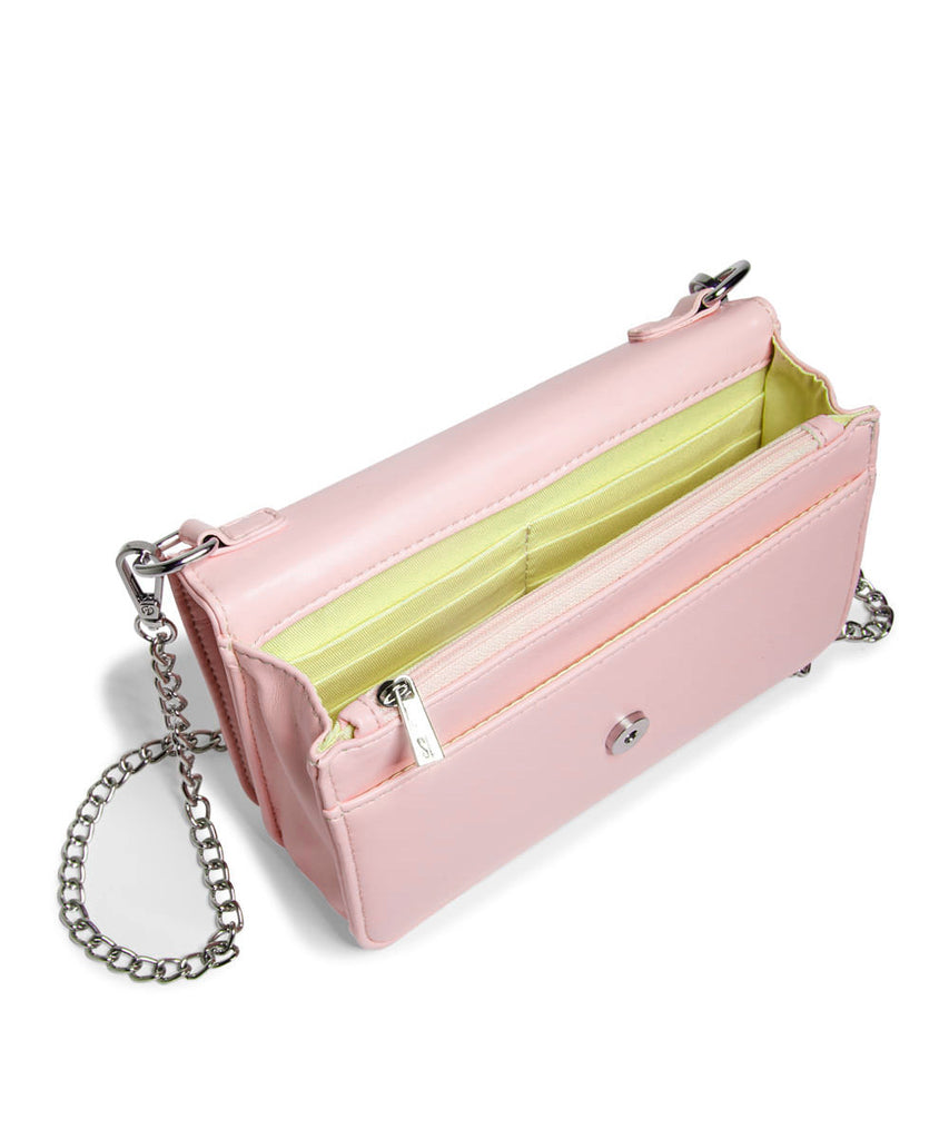 Bolsa Transversal Santa Lolla Rosê Alça Correntes