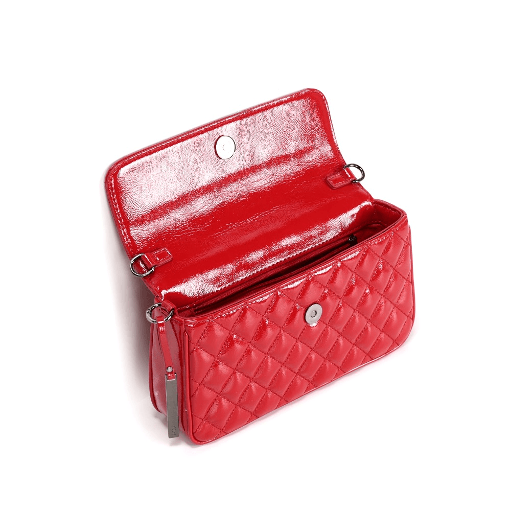 Bolsa Transversal Santa Lolla Vermelha Verniz Glossy