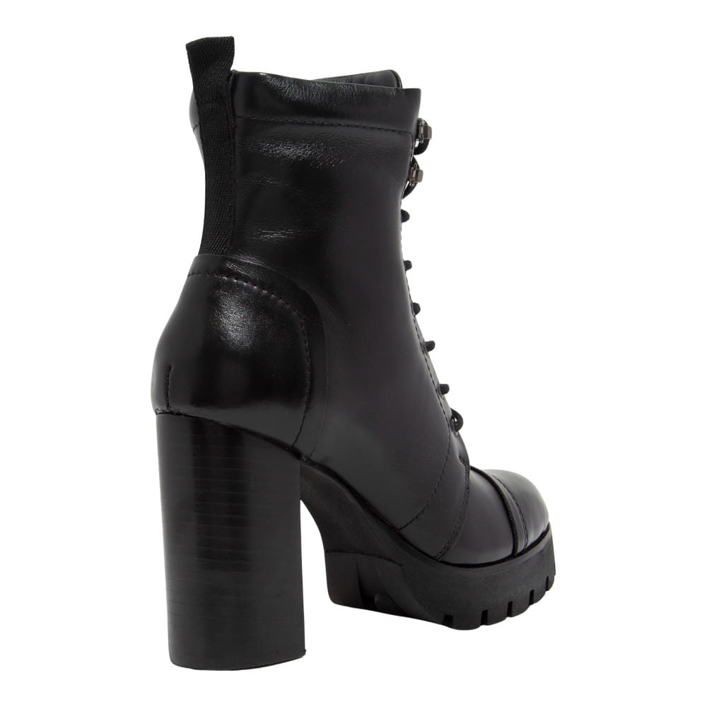 Bota Coturno Preto Couro Santa Lolla Salto Grosso