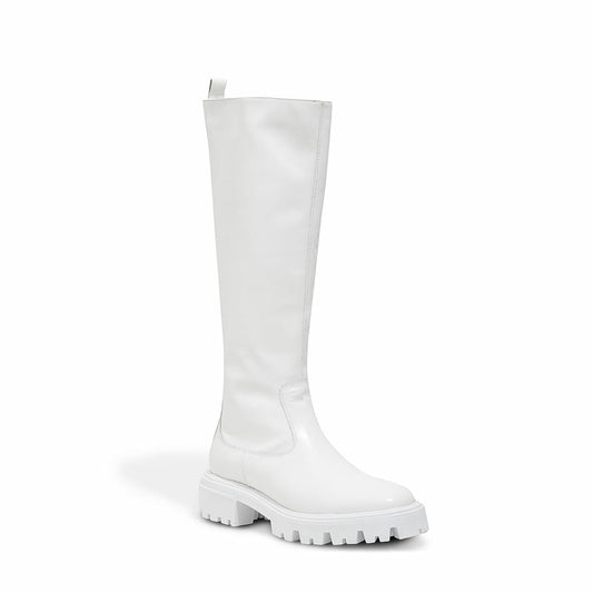 Bota Santa Lolla Branca Tratorada Couro Cano Longo