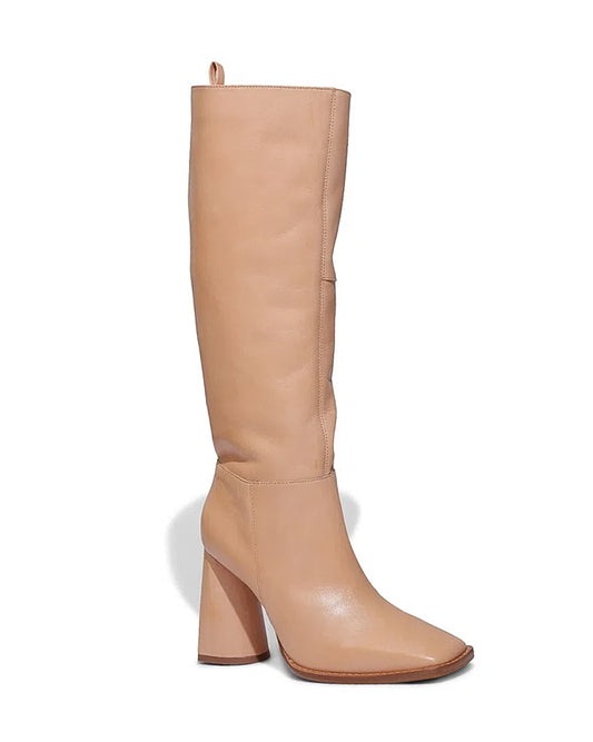 Bota Santa Lolla Cano Alto Couro Nude Rosado
