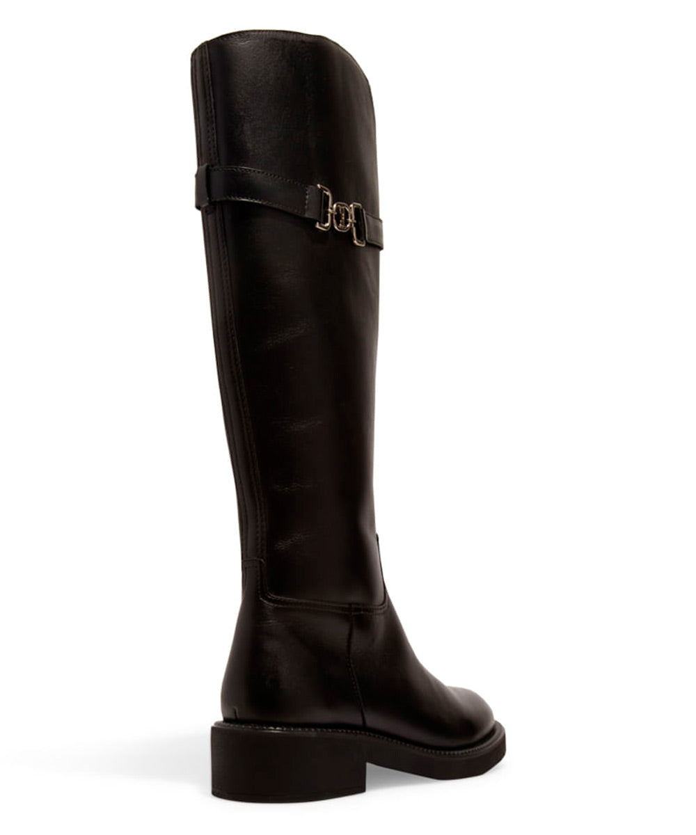 Bota Santa Lolla Couro Cano Alto Preta