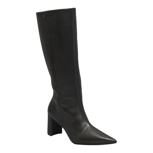 Bota Santa Lolla Preta Couro Cano Alto Salto Médio