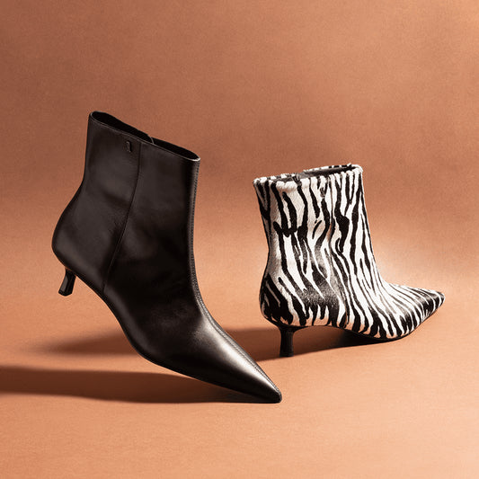 Bota Santa Lolla Preta Couro Cano Curto Salto Fino