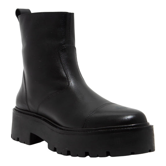 Bota Santa Lolla Preta Couro Cano Curto Sola Tratorada