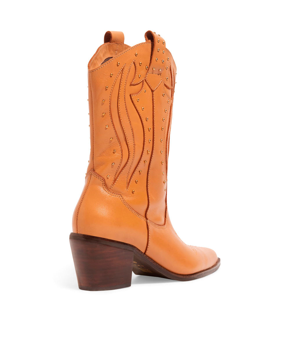 Bota Santa Lolla Western Caramelo Salto Grosso Bico Fino