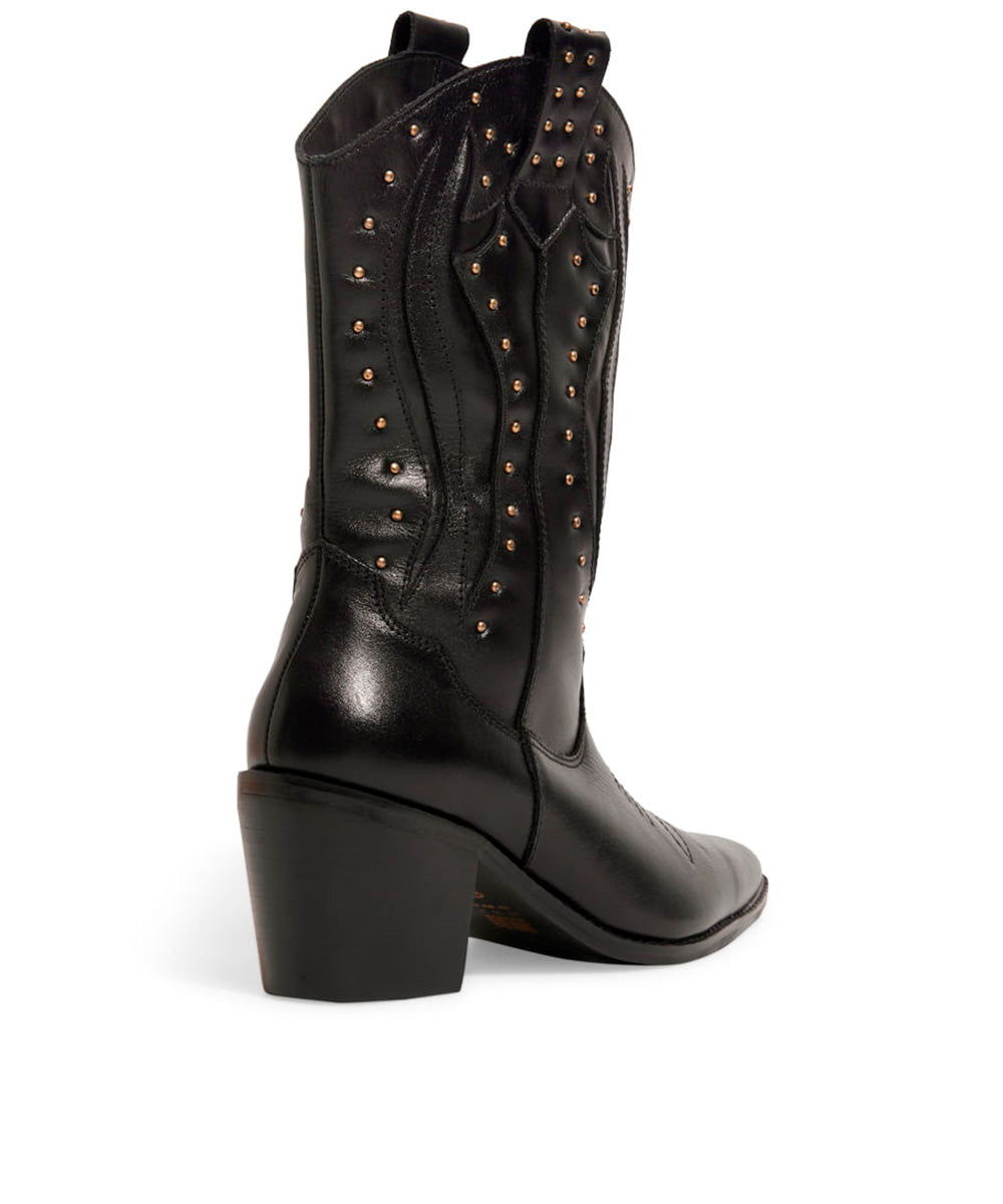 Bota Santa Lolla Western Preta Salto Grosso Bico Fino