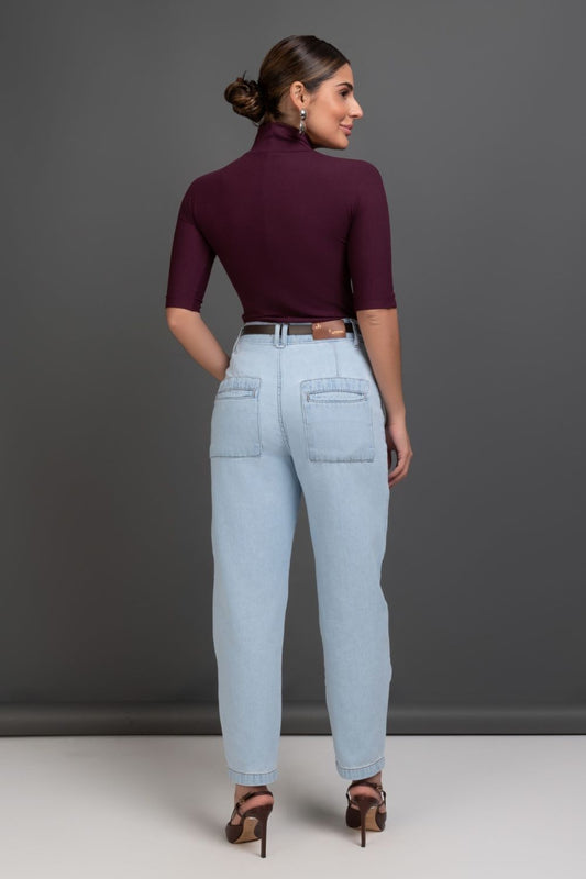 Calça Jeans Claro Cintura Alta Frysaide