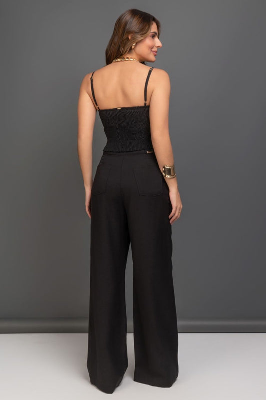 Calça Preta Pantalona Alfaiataria Frysaide