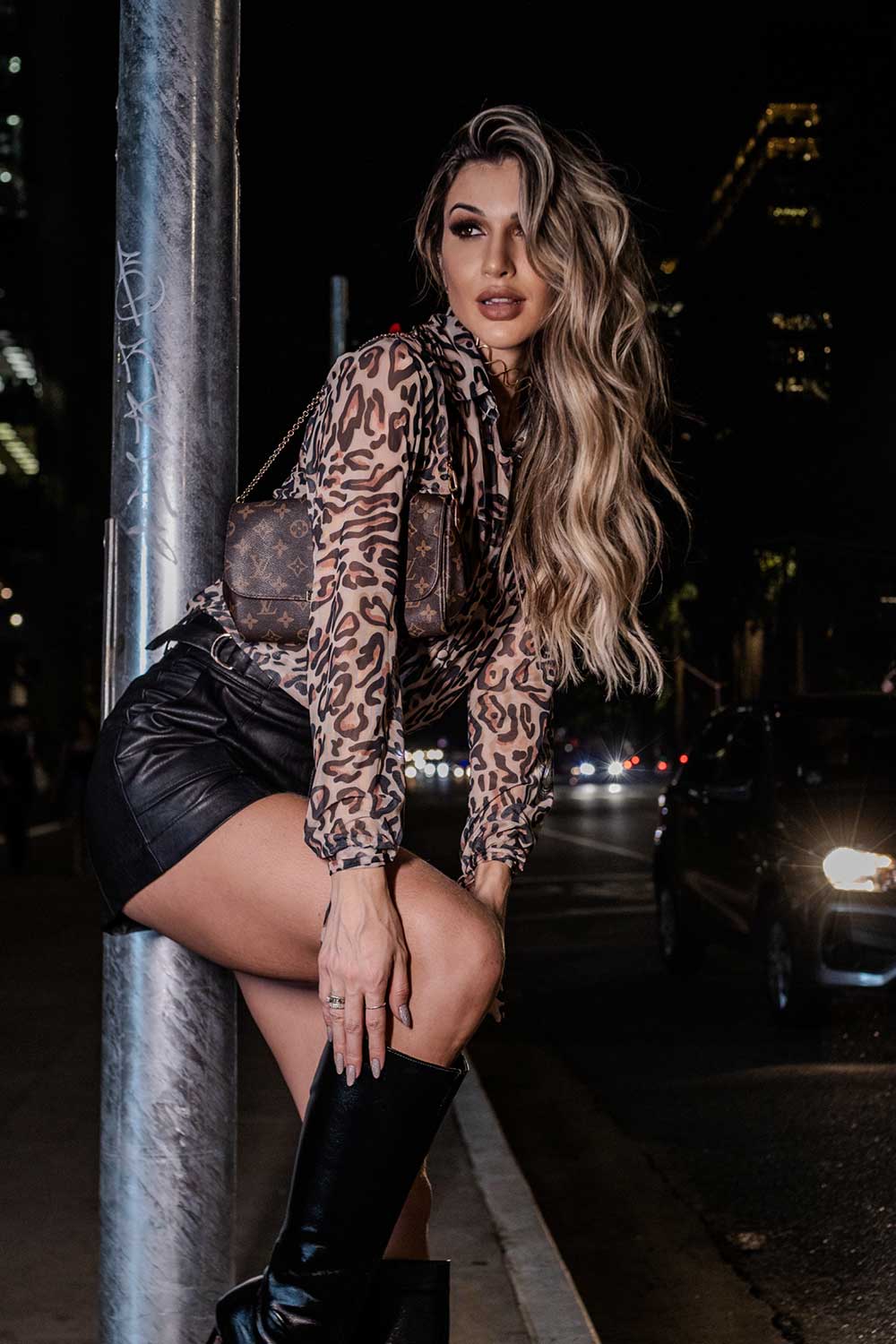 Camisa Estampada Onça Manga Longa Frysaide