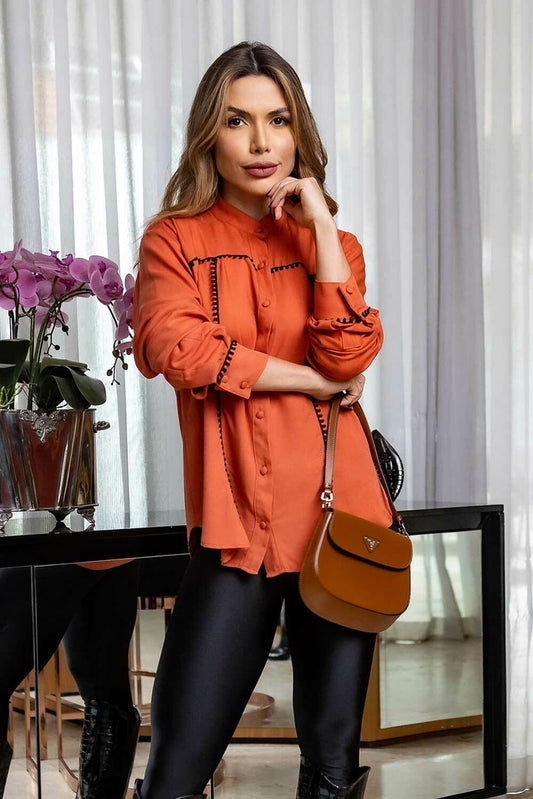 Camisa Terracota Guipir Frysaide