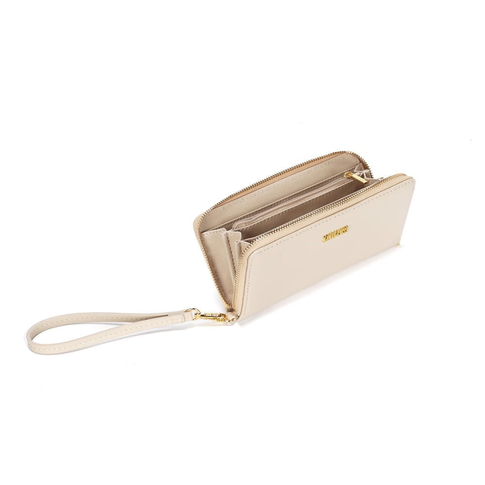 Carteira Grande Bege Santa Lolla Alça De Mão