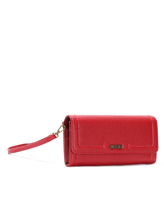 Carteira Grande Santa Lolla Vermelho Alça Mão