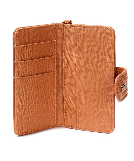 Carteira Pequena Santa Lolla Cognac Alça Mão