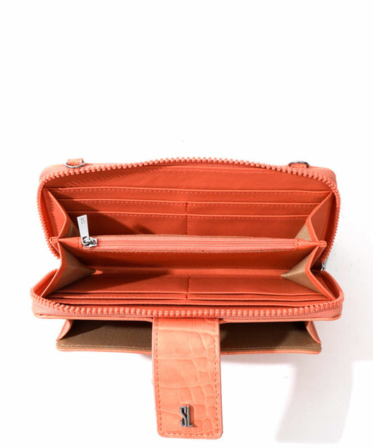 Carteira Retangular Santa Lolla Brilho Pêssego