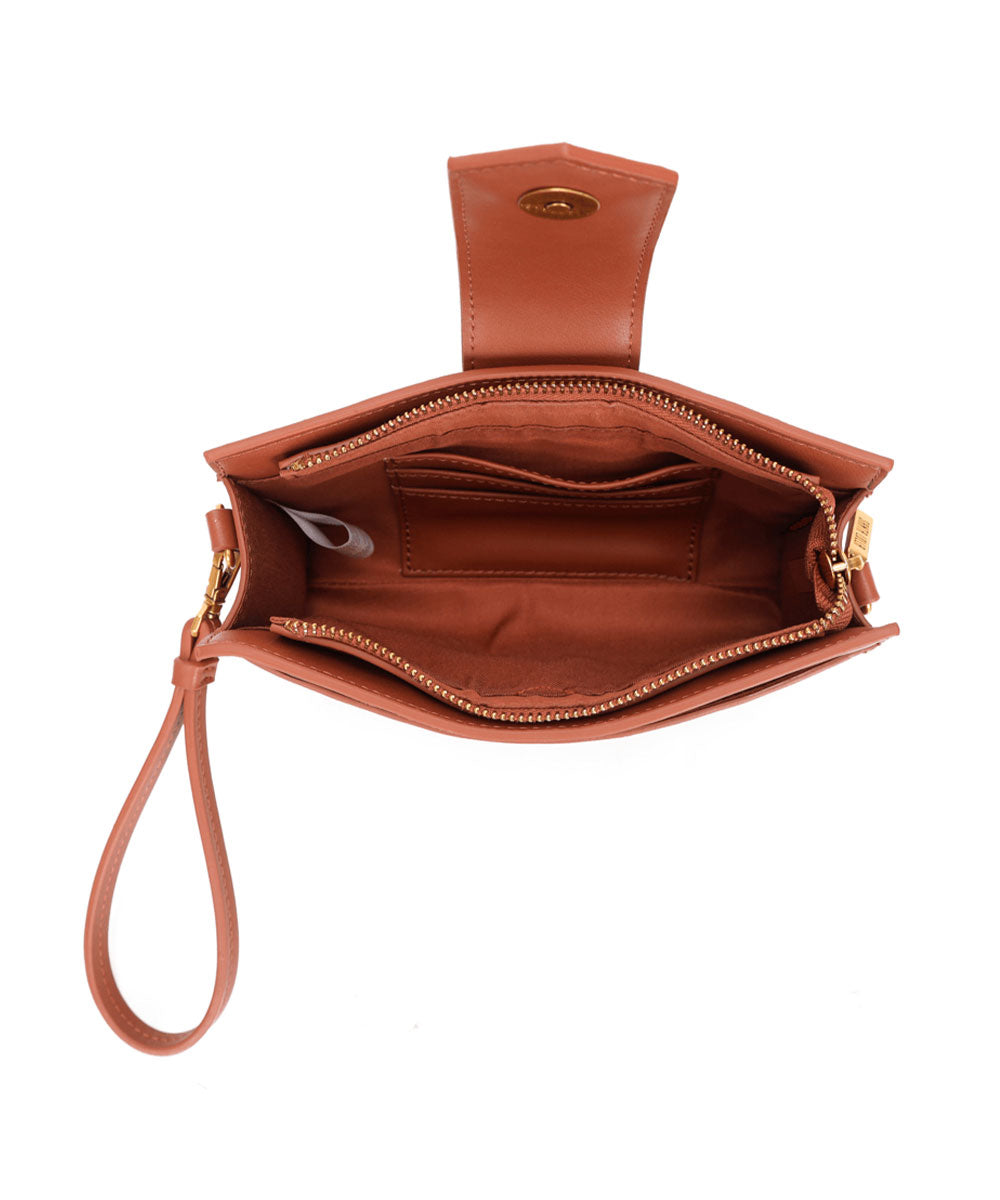 Carteira Santa Lolla Bege Pequena Alça Correntes