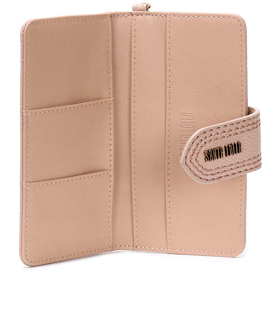 Carteira Santa Lolla Nude Castor Alça Mão