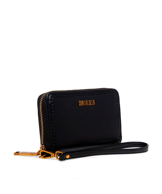 Carteira Santa Lolla Preta Couro Alça Mão