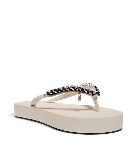 Chinelo Flat Santa Lolla Marfim Correntes