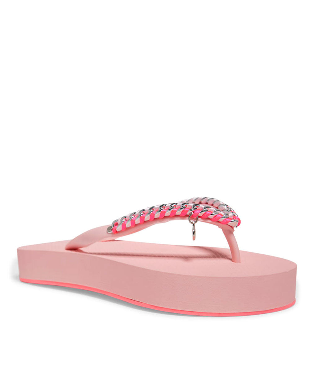 Chinelo Flat Santa Lolla Rosa Correntes