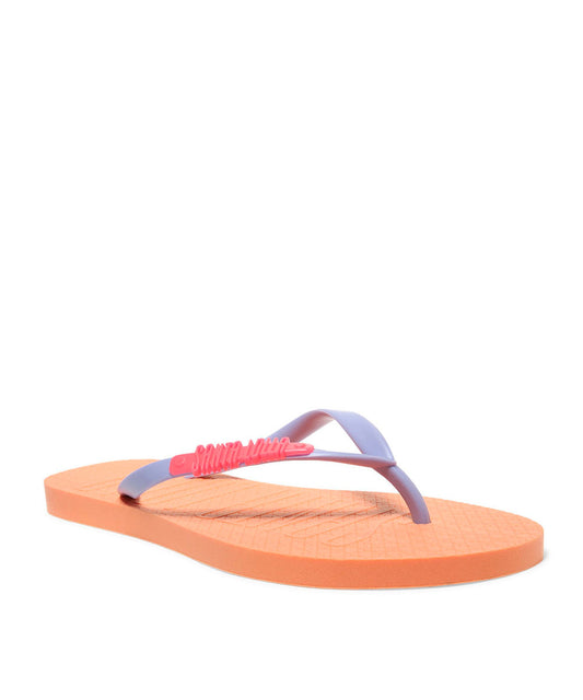Chinelo Flip Flop Santa Lolla Laranja Tiras Roxas