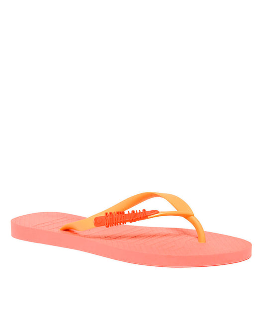 Chinelo Flip Flop Santa Lolla Rosa Tiras Laranja