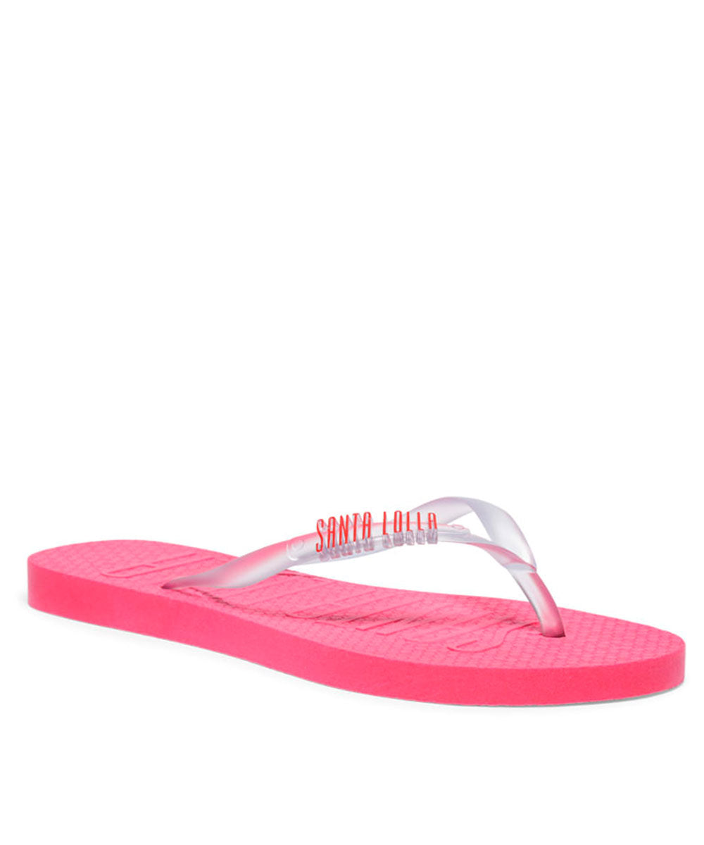 Chinelo Flip Flop Santa Lolla Rosa Tiras Transparentes