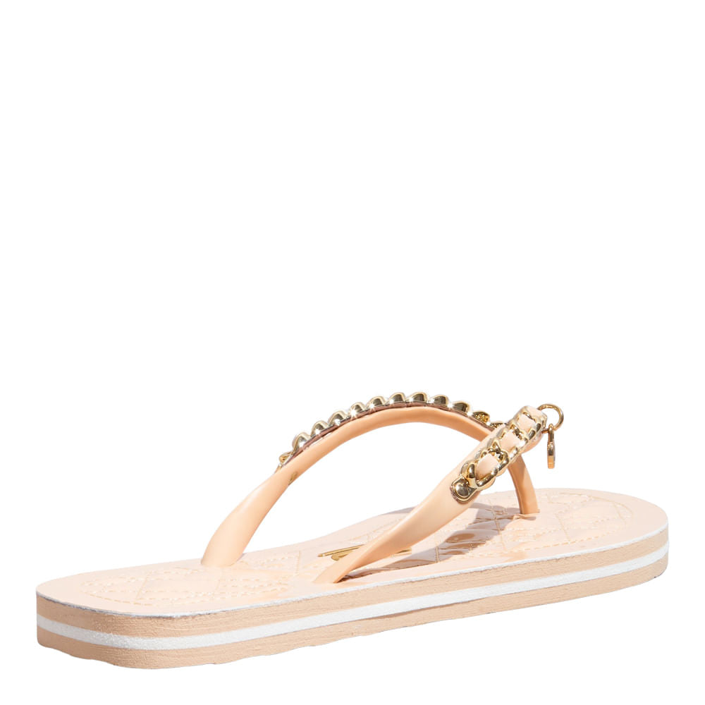 Chinelo Santa Lolla Areia Verniz Correntes