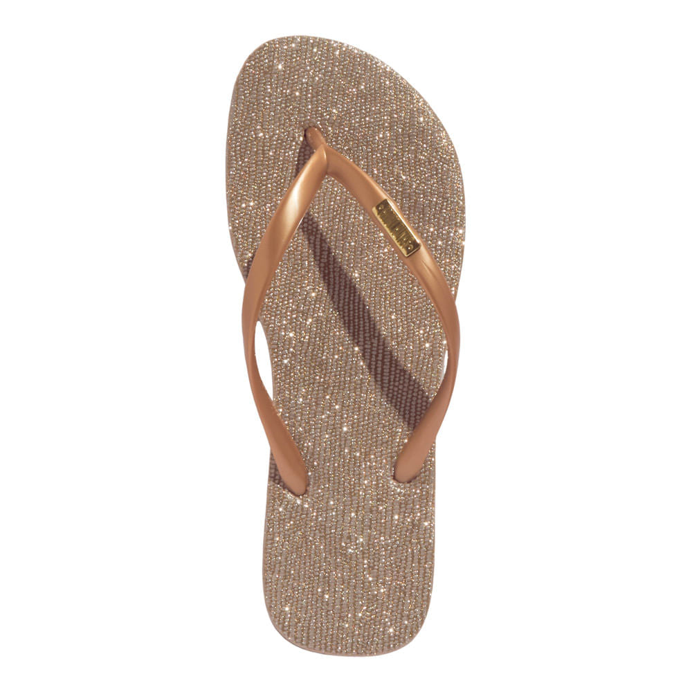 Chinelo Santa Lolla Dourado Brilho
