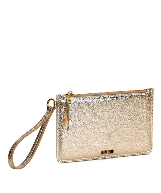 Clutch Santa Lolla Dourada Metalizada Alça Mão