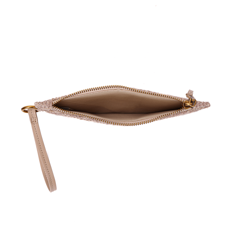 Clutch Santa Lolla Palha Tramado Alça De Mão