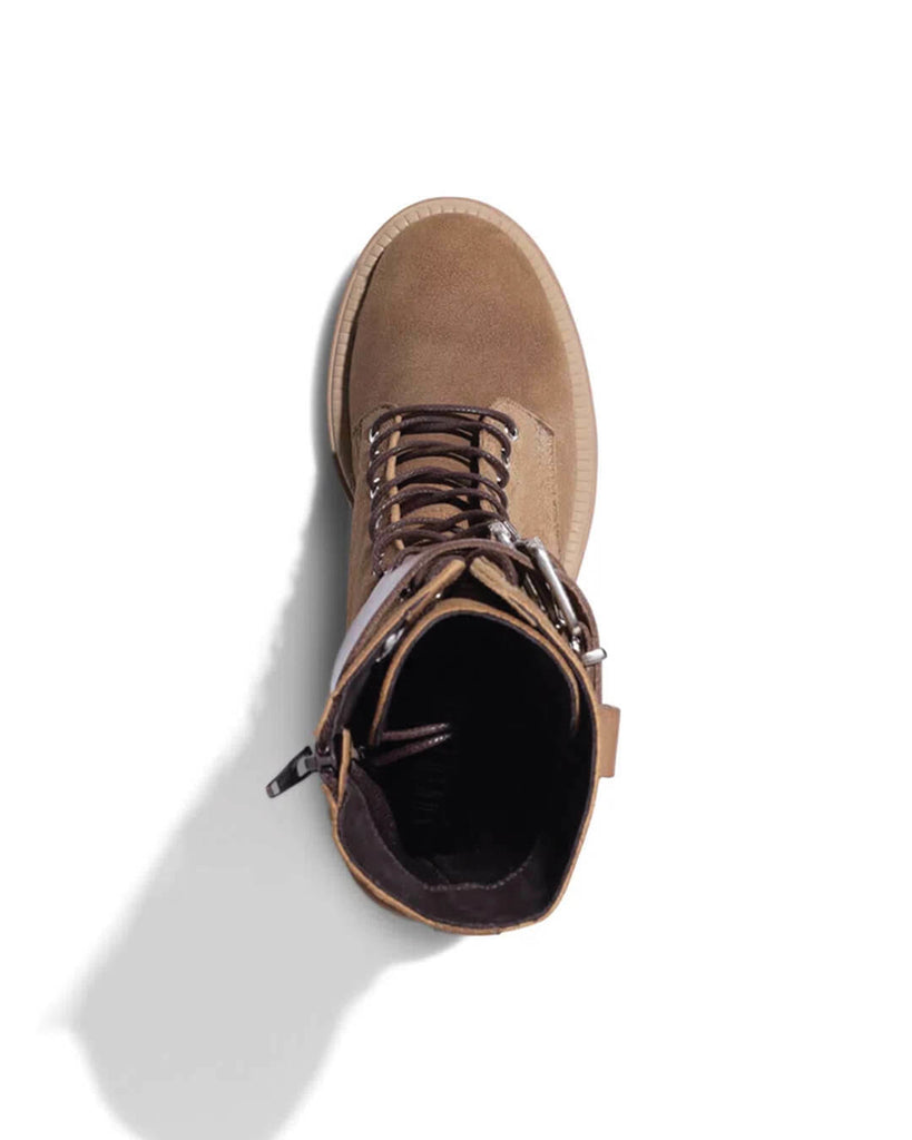 Coturno Santa Lolla Cano Médio Couro Camurça Fóssil