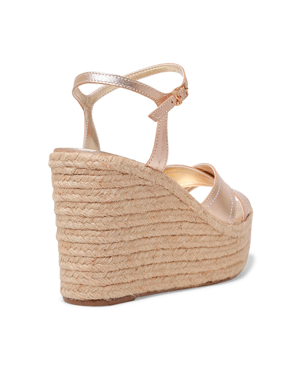 Espadrilhe Santa Lolla Dourado Metalizado