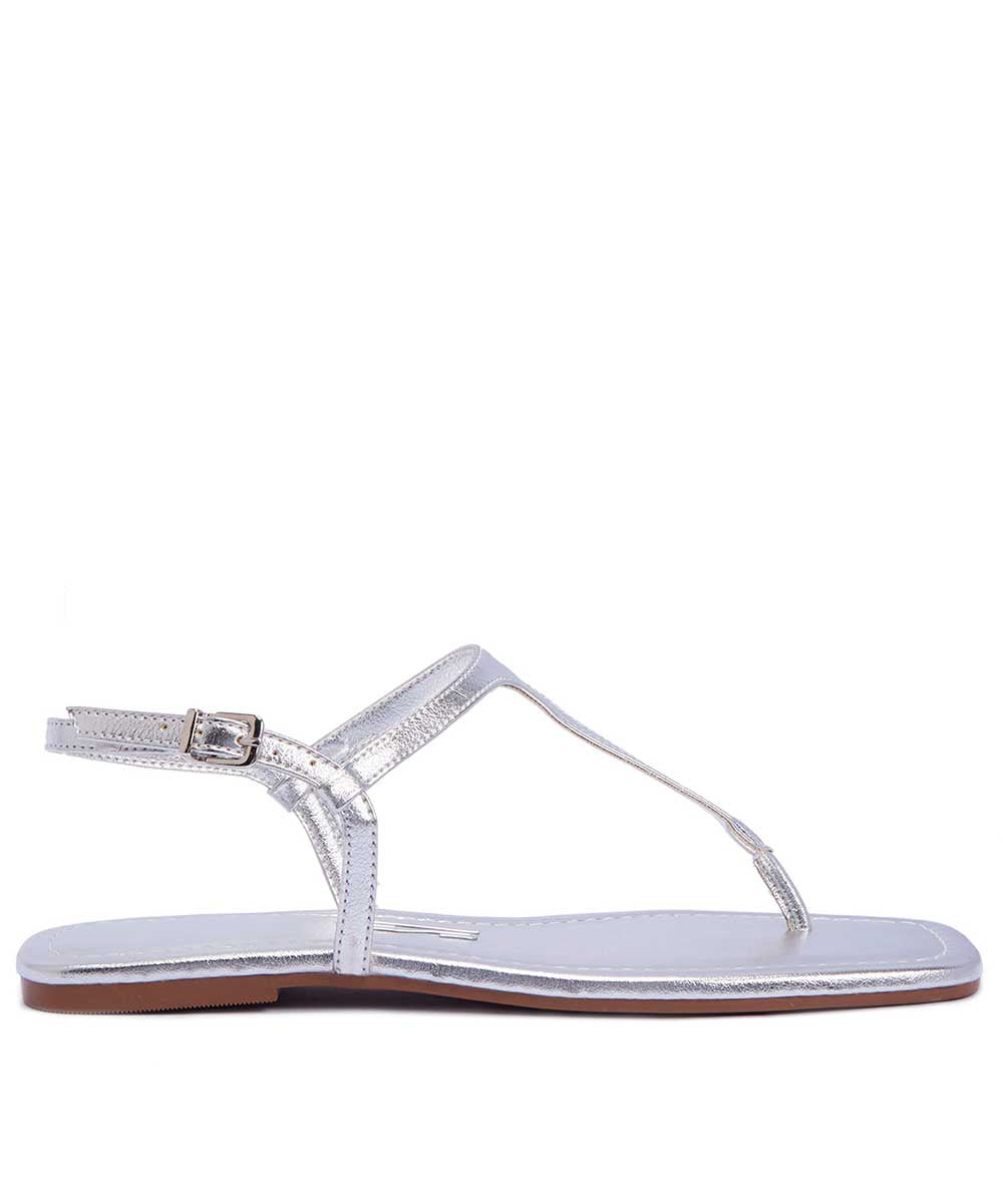 Kit Rasteira Santa Lolla Prata Metalizada Nécessaire