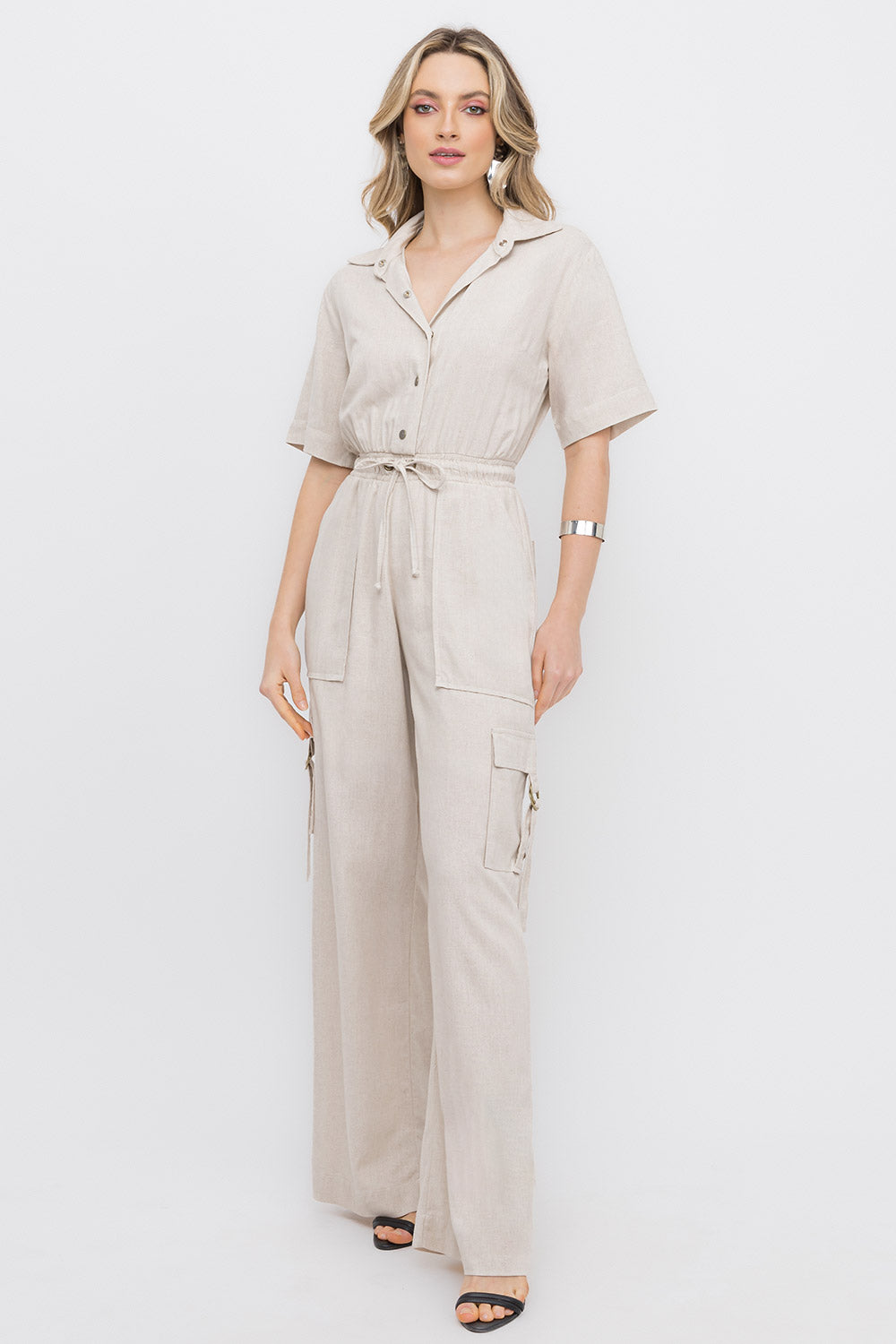 Macacão Linho Cargo Natural Frysaide