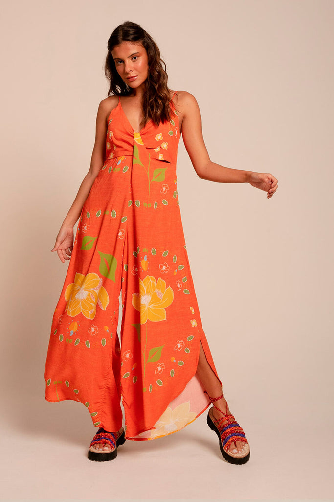 Macacão Pantalona Estampa Flô De Verão Flô Maria