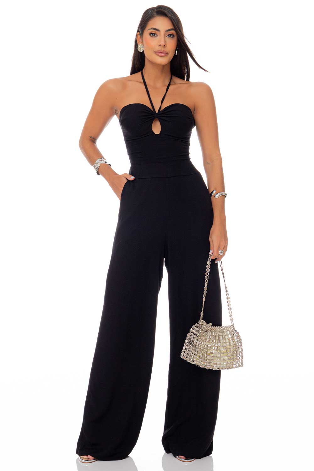 Macacão Pantalona Preto Frysaide