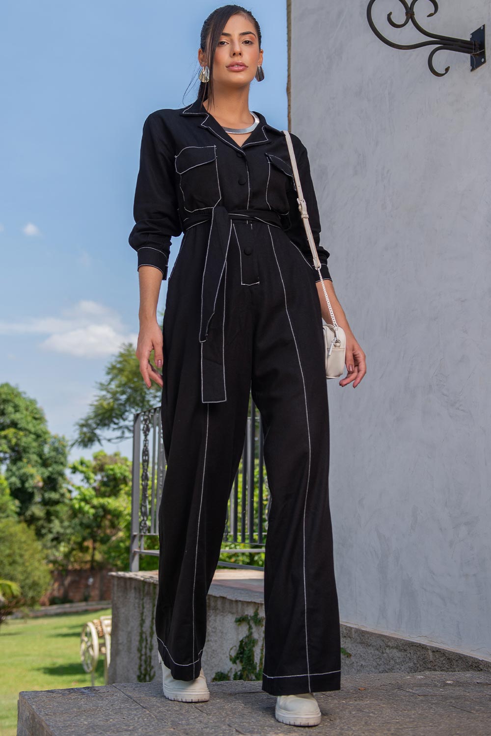 Macacão Preto Giz Frysaide