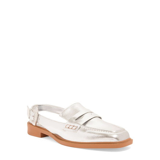 Mocassim Santa Lolla Prata Metalizado Salto Baixo