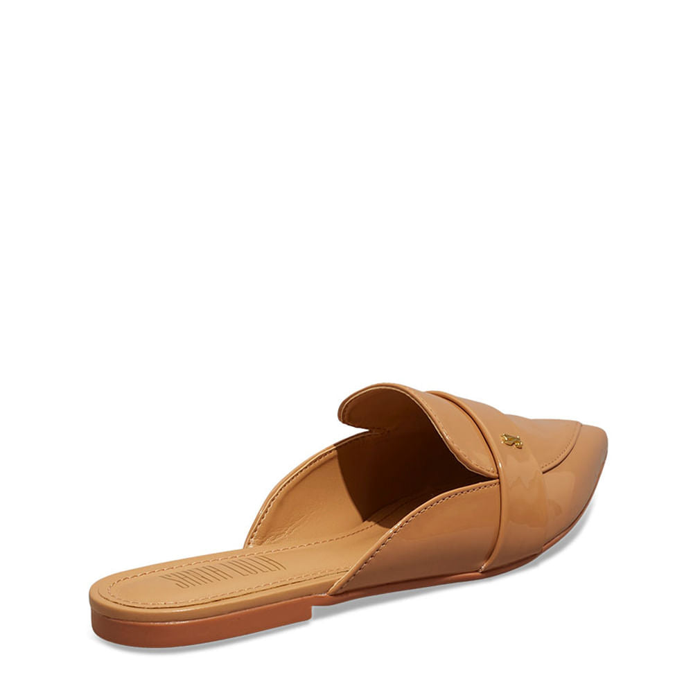 Mule Santa Lolla Caramelo Verniz Bico Fino