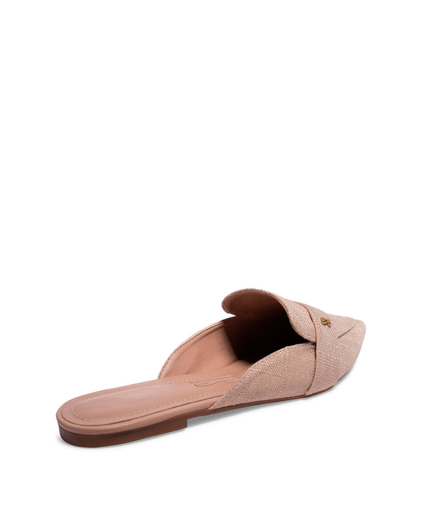 Mule Santa Lolla Nude Linho Bico Fino