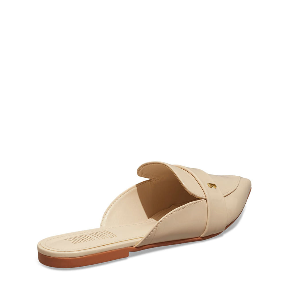 Mule Santa Lolla Off White Verniz Bico Fino