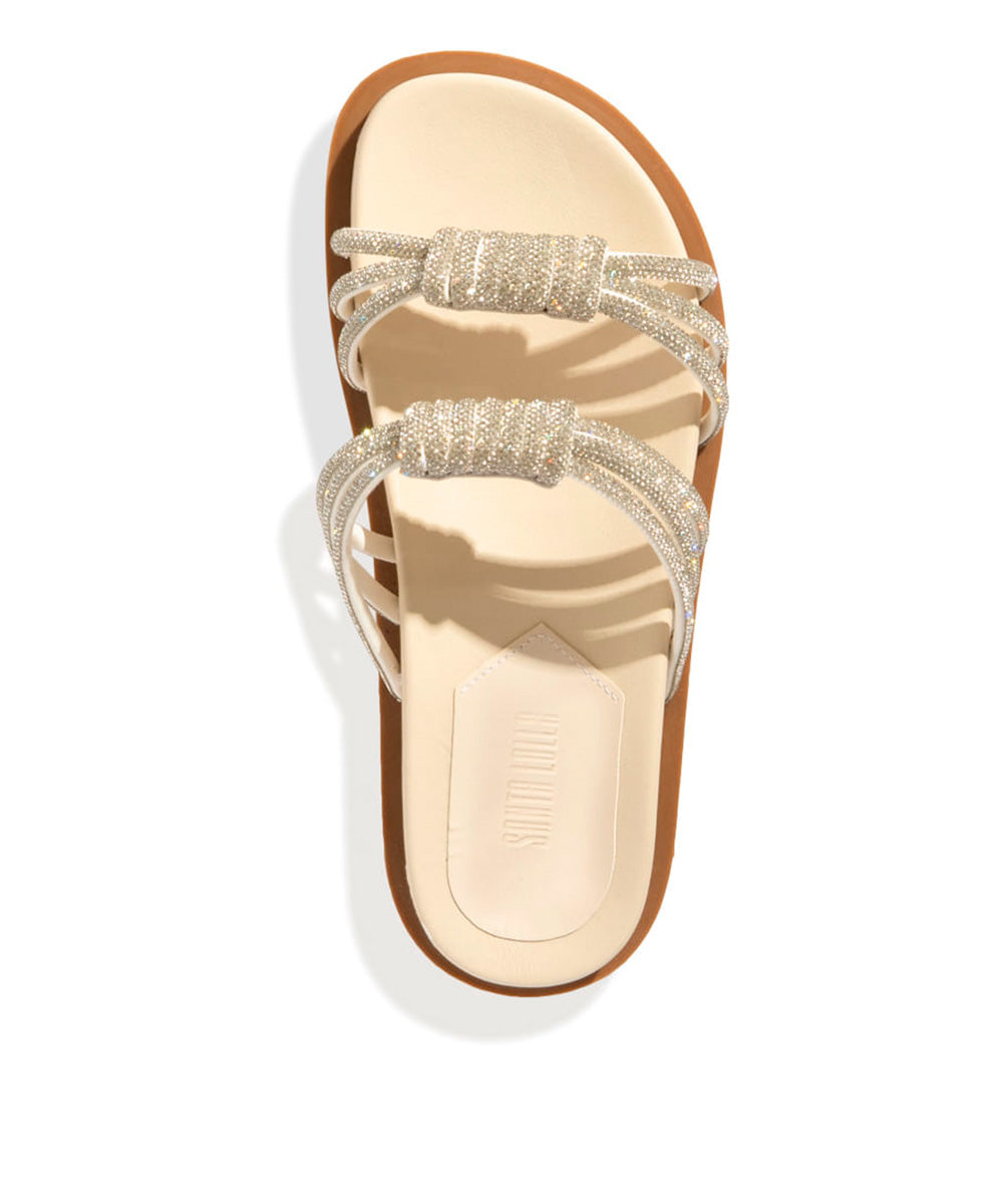 Papete Santa Lolla em Off White Strass