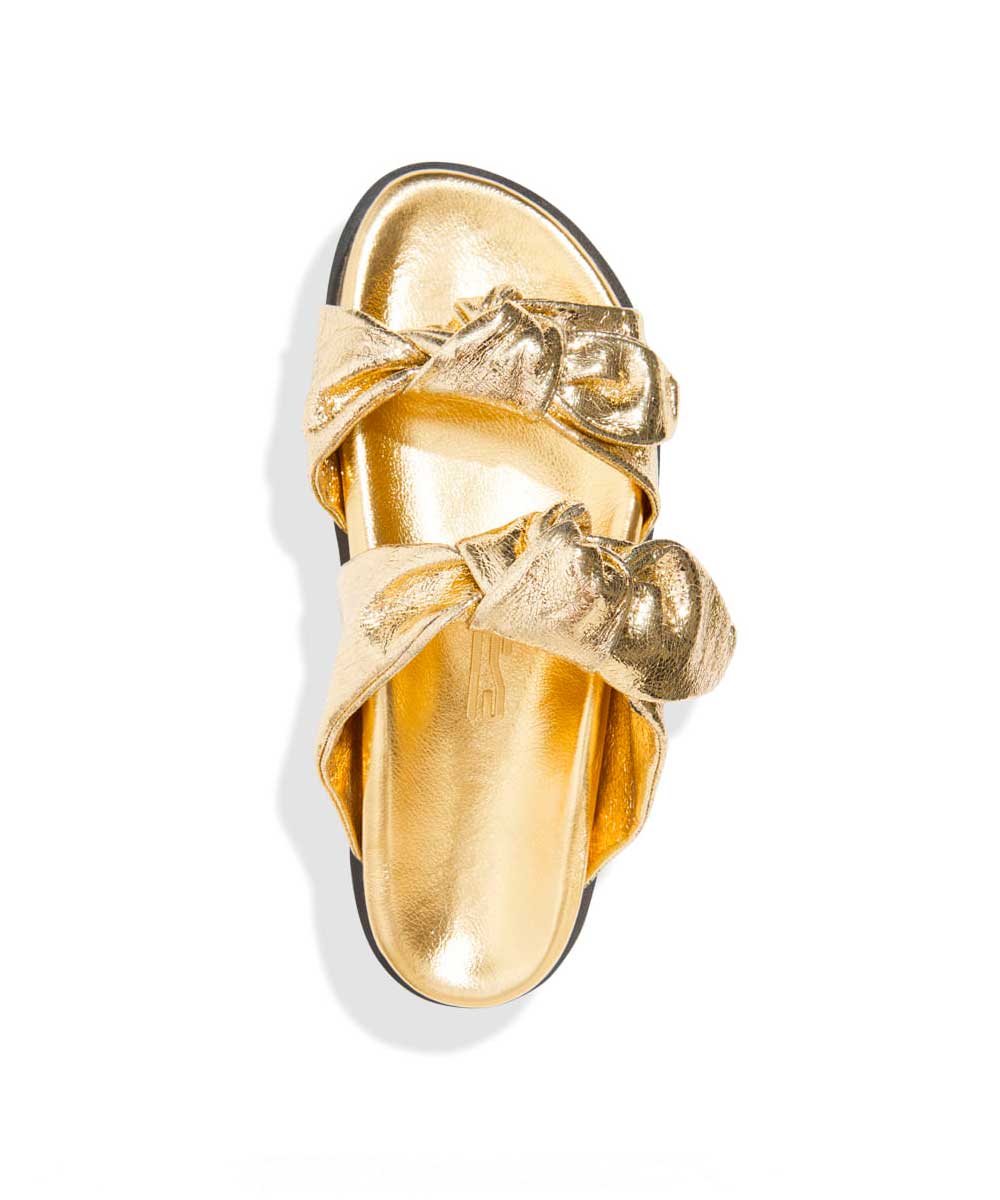 Papete Santa Lolla Laço Dourada Metalizada